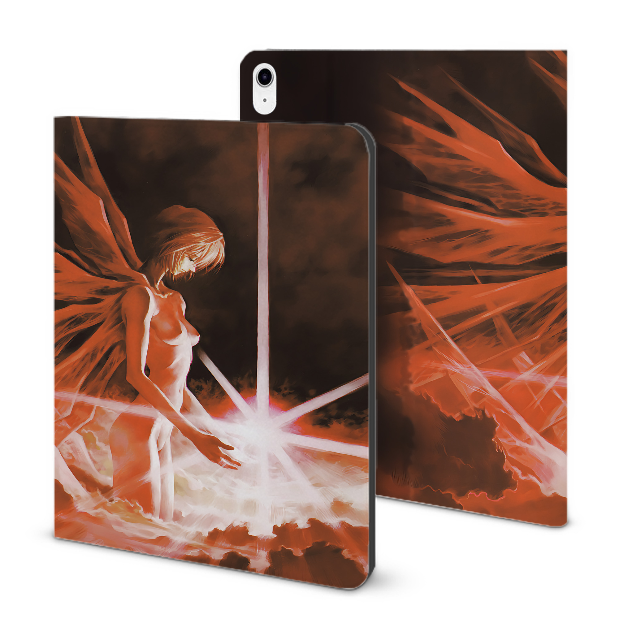 （画像用） EVA 新世紀エヴァンゲリオン IPad ケース ブック型 PUレザー TPU 耐衝撃 軽量 薄型 ペン収納なし 全面保護 IPad 各モデル対応